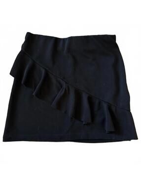 Zara Trafaluc Bodycon Mini Skirt Black Ruffle Small